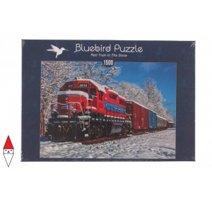 , , , PUZZLE MEZZI DI TRASPORTO BLUEBIRD TRENI RED TRAIN IN THE SNOW 1500 PZ