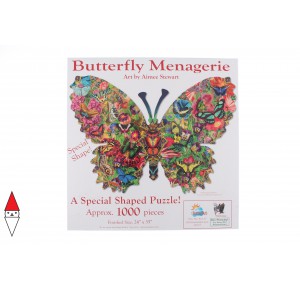 , , , PUZZLE SAGOMATO SUNSOUT FARFALLE AIMEE STEWART - BUTTERFLY MENAGERIE 1000 PZ