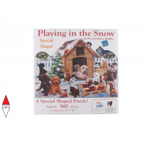 , , , PUZZLE SAGOMATO SUNSOUT CANI GIORDANO STUDIOS - PLAYING IN THE SNOW 900 PZ