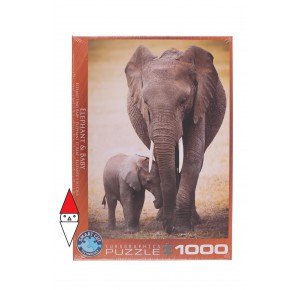 , , , PUZZLE ANIMALI EUROGRAPHICS ELEFANTI ELEPHANT AND BABY 1000 PZ
