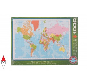 , , , PUZZLE OGGETTI EUROGRAPHICS CARTE GEOGRAFICHE MAP OF THE WORLD 1000 PZ