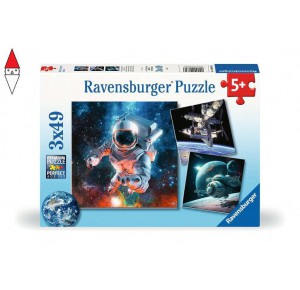 , , , PUZZLE RAVENSBURGER PUZZLE 3X49 PZ AVVENTURE NELLO SPAZIO 12000860