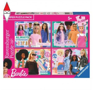 , , , PUZZLE RAVENSBURGER PUZZLE 4X100 BUMPER BARBIE 12001077