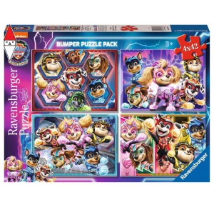 , , , PUZZLE RAVENSBURGER PUZZLE 4X42 PAW PATROL- THE MIGHTY MOVIE 5707