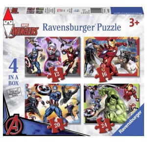 , , , PUZZLE RAVENSBURGER PUZZLE 4IN1 AVENGERS A