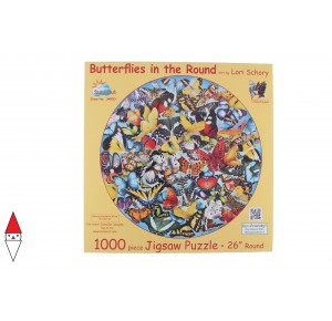 , , , PUZZLE ANIMALI SUNSOUT FARFALLE BUTTERFLIES IN THE ROUND LORI SCHORY 1000 PZ