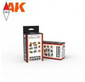 , , , AK INTERACTIVE WEAPON CASES SCENOGRAPHY WARGAME SET 30-35MM