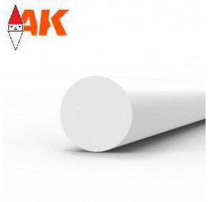 , , , AK INTERACTIVE ROD 3.00 DIAMETER X 350MM - STYRENE STRIP