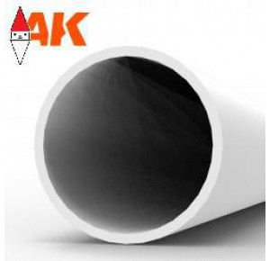 , , , AK INTERACTIVE HOLLOW TUBE 6.00DX350MM (W.T. 0.7MM) - STYRENE STRIP