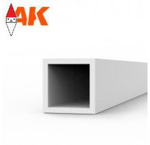 , , , AK INTERACTIVE SQUARE HOLLOW TUBE 3.00X350MM (0.7MM) - STYRENE STRIP