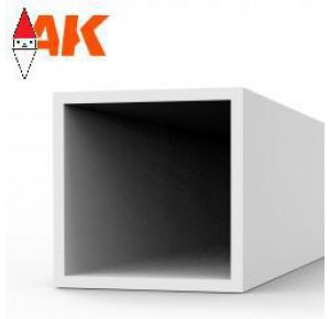 , , , AK INTERACTIVE SQUARE HOLLOW TUBE 5.00X350MM (0.7MM) - STYRENE STRIP