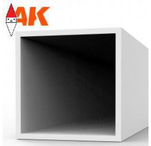 , , , AK INTERACTIVE SQUARE HOLLOW TUBE 6.00X350MM (0.7MM) - STYRENE STRIP