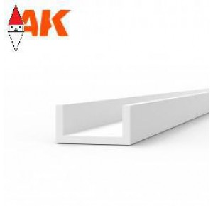 , , , AK INTERACTIVE U CHANNEL 3.0 WIDTH X 350MM - STYRENE STRIP