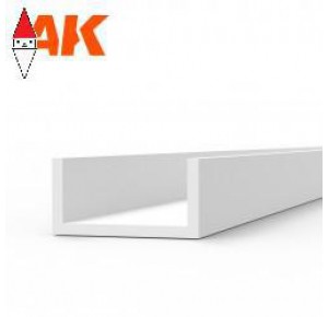 , , , AK INTERACTIVE U CHANNEL 4.0 WIDTH X 350MM - STYRENE STRIP