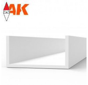 , , , AK INTERACTIVE U CHANNEL 6.0 WIDTH X 350MM - STYRENE STRIP