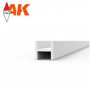 , , , AK INTERACTIVE BEAMS H SHAPE 2.5 X 2.5 X 350 MM X 4 UNITS - STYRENE