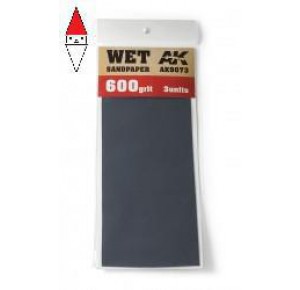 , , , AK INTERACTIVE WET SANDPAPER 600 GRIT. 3 UNITS