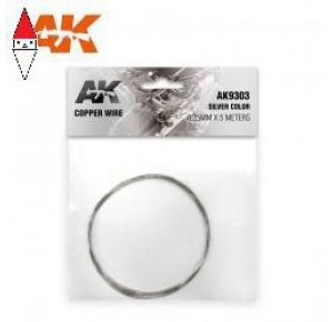 , , , AK INTERACTIVE COPPER WIRE 0.25MM X 5MT SILVER COLOR