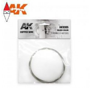 , , , AK INTERACTIVE COPPER WIRE 0.45MM X 5MT SILVER COLOR