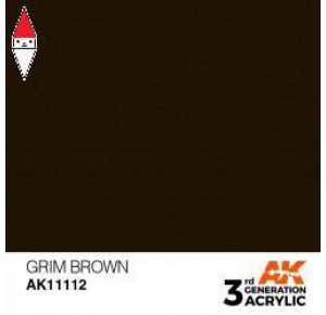 , , , ACRILICO MODELLISMO AK INTERACTIVE GRIM BROWN 17ML