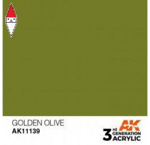 , , , ACRILICO MODELLISMO AK INTERACTIVE GOLDEN OLIVE 17ML