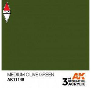 , , , ACRILICO MODELLISMO AK INTERACTIVE MEDIUM OLIVE GREEN 17ML