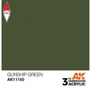 , , , ACRILICO MODELLISMO AK INTERACTIVE GUNSHIP GREEN 17ML