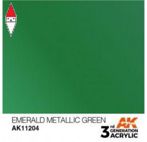 , , , ACRILICO MODELLISMO AK INTERACTIVE EMERALD METALLIC GREEN 17ML