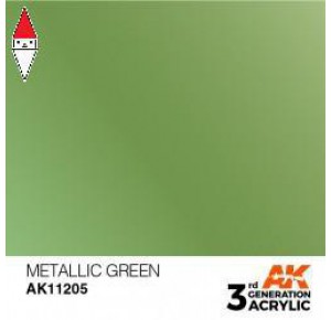 , , , ACRILICO MODELLISMO AK INTERACTIVE METALLIC GREEN 17ML