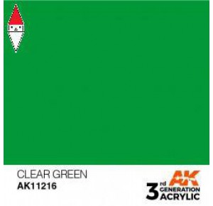 , , , ACRILICO MODELLISMO AK INTERACTIVE CLEAR GREEN 17ML