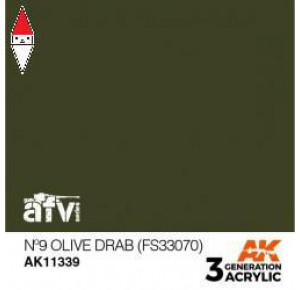 , , , ACRILICO MODELLISMO AK INTERACTIVE N 9 OLIVE DRAB (FS33070)