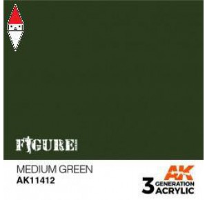 , , , ACRILICO MODELLISMO AK INTERACTIVE MEDIUM GREEN