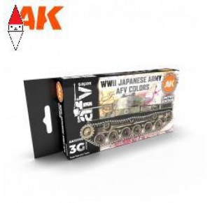 , , , ACRILICO MODELLISMO AK INTERACTIVE WWII JAPANESE ARMY AFV COLORS SET 3G