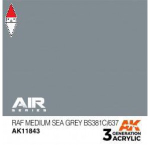 , , , ACRILICO MODELLISMO AK INTERACTIVE RAF MEDIUM SEA GREY BS381C/637
