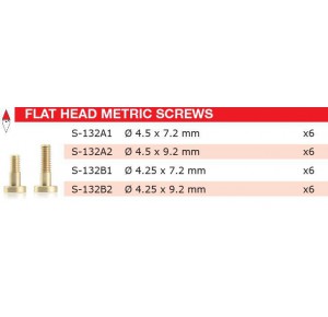 , , , BRM MODEL CARS METRIC BRASS SCREW FLAT HEAD 4.25MM X 7.2MM SHORT (X6)