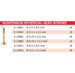 , , , BRM MODEL CARS SUSPENSION BRASS SCREW M2 SPHERICAL HEAD 4.5MM X 9.5MM SHORT (X4)