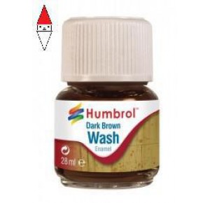 , , , HUMBROL 28ML ENAMEL WASH - DARK BROWN