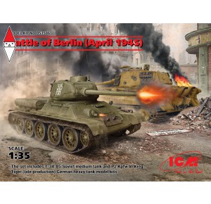 , , , ICM 1/35 BATTLE OF BERLIN (APRIL 1945) (T-34-85 KING TIGER)