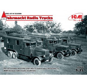 , , , ICM 1/35 WEHRMACHT RADIO TRUCKS (HENSCHEL 33D1 KFZ.72 KRUPP L3H163 KFZ.72)