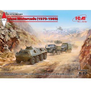 , , , ICM 1/72 AFGHAN MOTORCADE (1979-1989) (URAL-375D URAL-375A ATZ-5-375 BTR-60PB)