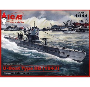 , , , ICM 1/350 U-BOAT TYPE IIB (1943) GERMAN SUBMARINE