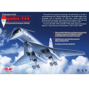 , , , ICM 1/144 TUPOLEV-144 SOVIET SUPERSONIC PASSENGER AIRCRAFT