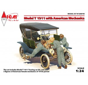 , , , ICM 1/24 MODEL T 1911 TOURING WITH AMERICAN MECHANICS