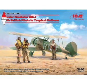 , , , ICM 1/32 GLOSTER GLADIATOR MK.I WITH BRITISH PILOTS IN TROPICAL UNIFORM