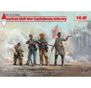, , , ICM 1/35 AMERICAN CIVIL WAR CONFEDERATE INFANTRY (NEW MOLDS)