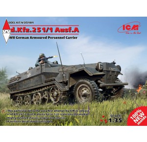 , , , ICM 1/35 SD.KFZ.251/1 AUSF.A WWII GERMAN ARMOURED PERSONNEL CARRIER (NEW MOLDS)