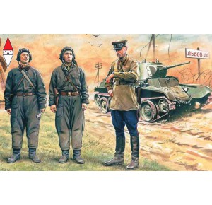 , , , ICM 1/35 SOVIET TANK CREW (1939-1942)  (3 FIGURES - 1 OFFICER 2 TANKMEN)