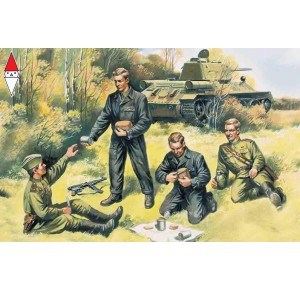 , , , ICM 1/35 SOVIET TANK CREW (1943-1945) (4 FIGURES - 2 OFFICERS 2 TANKMEN)