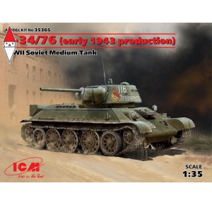 , , , ICM 1/35 T-34/76 (EARLY 1943 PRODUCTIONS) WWII SOVIET MEDIUM TANK (NEW MOLDS)