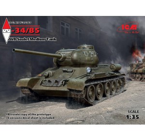 , , , ICM 1/35 T-34-85 WWII SOVIET MEDIUM TANK (NEW MOLDS)